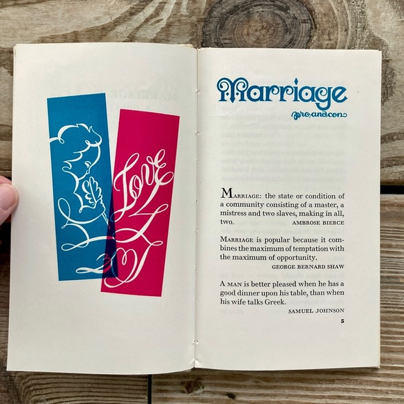 1968 Marriage: Pro and Con Peter Pauper Press Vintage Couples Romance Wedding - Picture 3 of 13